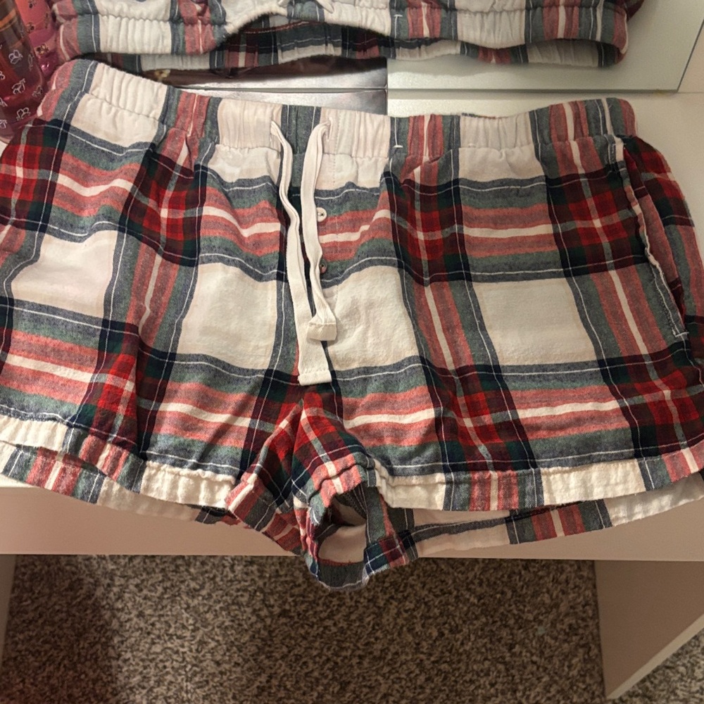 Women’s Plaid Red and Blue Medium Shorts
